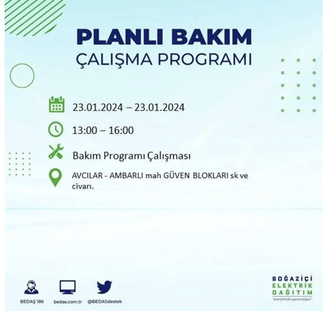 İstanbul karanlığa gömülecek! 22 ilçede saatlerce elektrik gelmeyecek! Hangi ilçelerde elektrik kesintisi var? 6